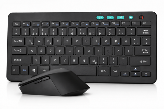 Tastatur Maus Set Kabellos, 2.4G Kabellose Kompakte Tastatur mit Funkmaus