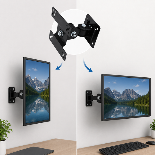 Monitor Wandhalterung 24 Zoll | Schwenkbar | Hoch- & Querformat | VESA 75x75 / 100x100